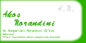 akos morandini business card